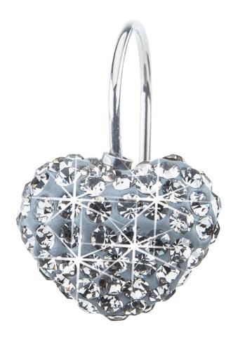 Blomdahl Natural Titanium Crystal Heart Pendant Black Diamond