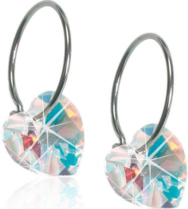 Blomdahl Natural Titanium Heart Sleeper 14mm Rainbow
