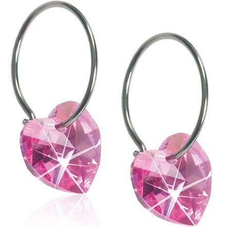 Produktfoto för Blomdahl örhängen Blomdahl NT Heart 10 mm Rose