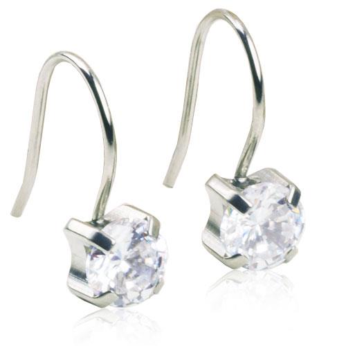 Blomdahl Natural Titanium Pendant Tiffany 7mm CZ