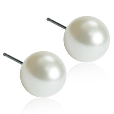 Blomdahl White Pearl Vit 8 mm