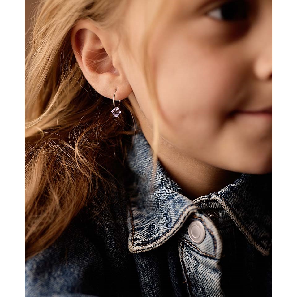Blomdahl NT Ear Ring 14 mm, Bicone 6 mm Violet (zdjęcie 3)