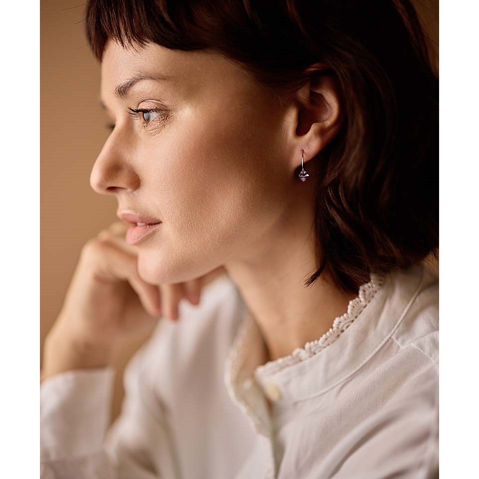 Blomdahl NT Ear Ring 14 mm, Bicone 6 mm Violet (zdjęcie 4)