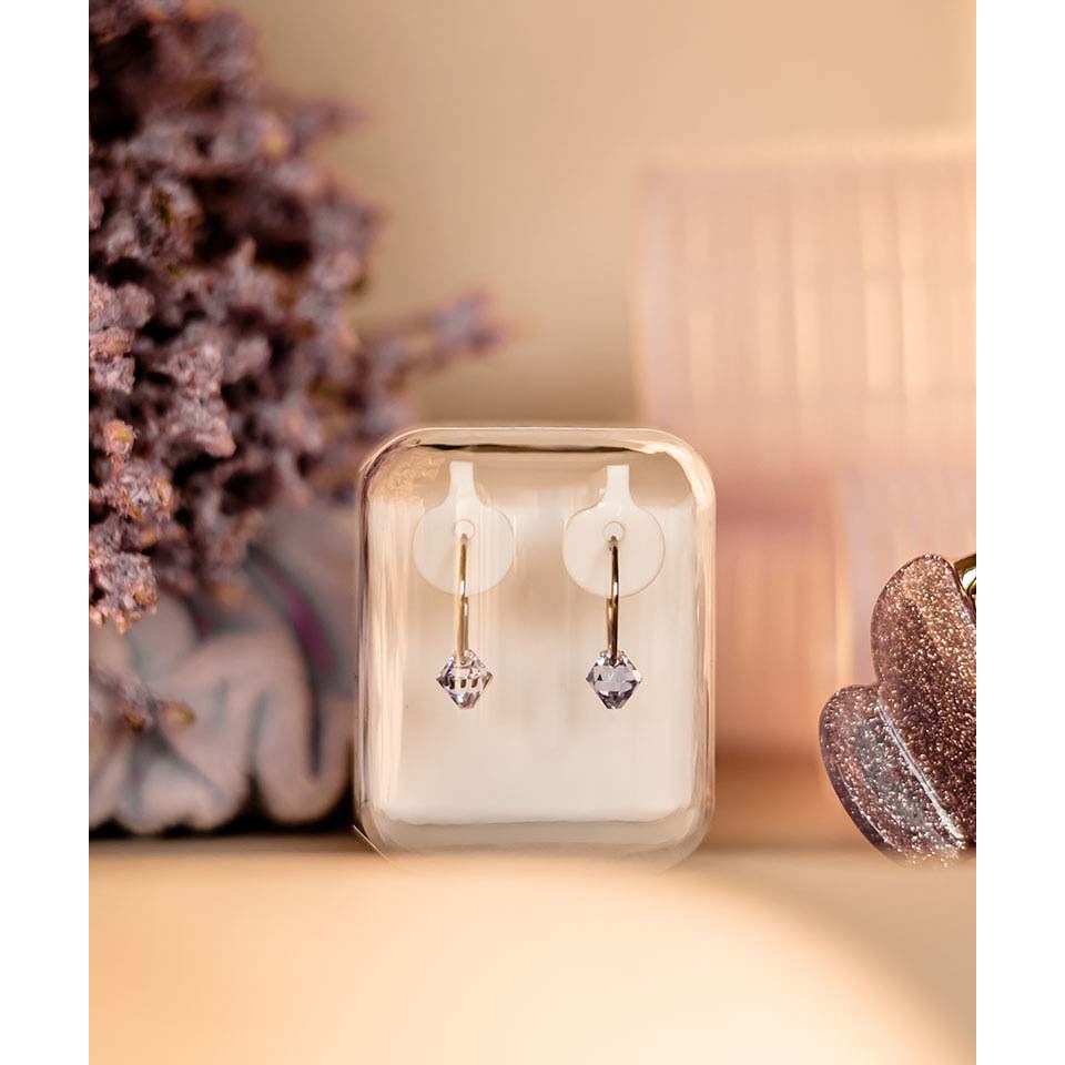 Blomdahl NT Ear Ring 14 mm, Bicone 6 mm Violet (zdjęcie 6)