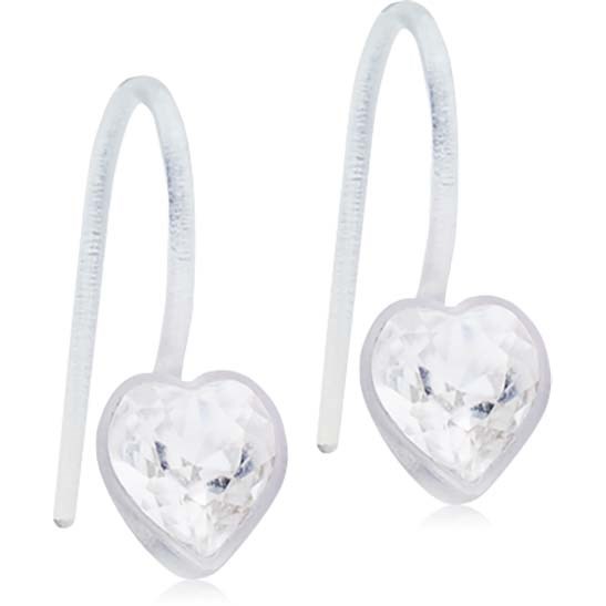 Blomdahl Medical Plastic Pendant Fixed Heart 6 mm Crystal