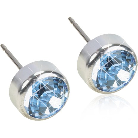 Blomdahl Silver Titanium Alexandrite Bezel