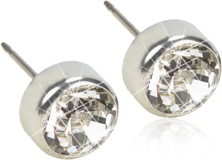 Blomdahl Silver Titanium Crystal Bezel 4mm 4 mm