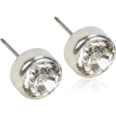 Produktfoto för Blomdahl örhängen Blomdahl ST Bezel 4 mm Crystal 1 par