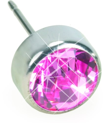 Blomdahl Silver Titanium Light Rose Bezel 6mm