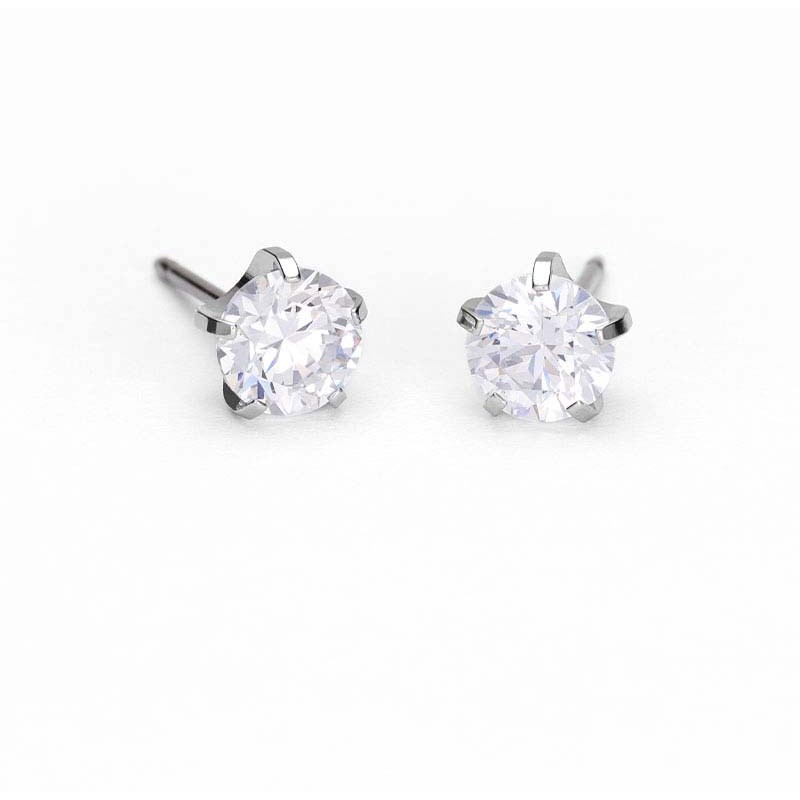 Blomdahl Silver Titanium Tiffany Precious, CZ White 6 mm (obrázok 8)