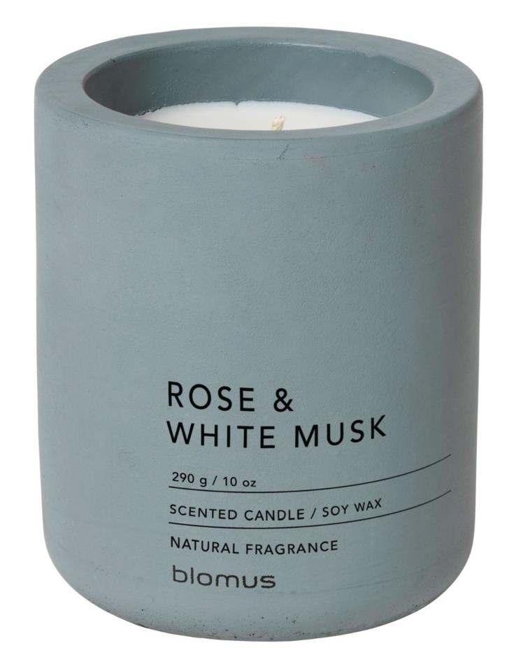blomus Scented Candle Flintstone Rose White Musk 290 g