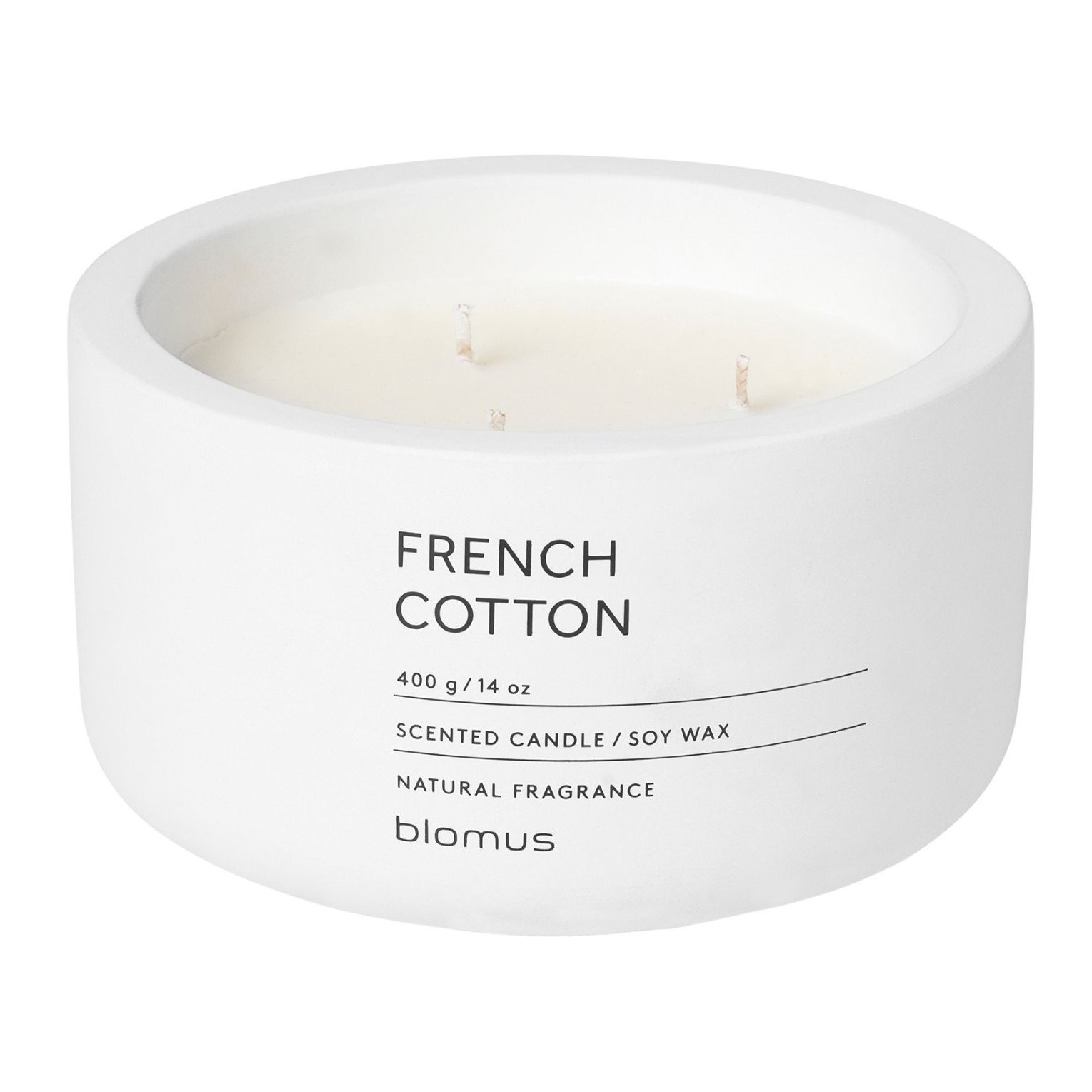 Läs mer om blomus Scented Candle Lily White French Cotton 400 g