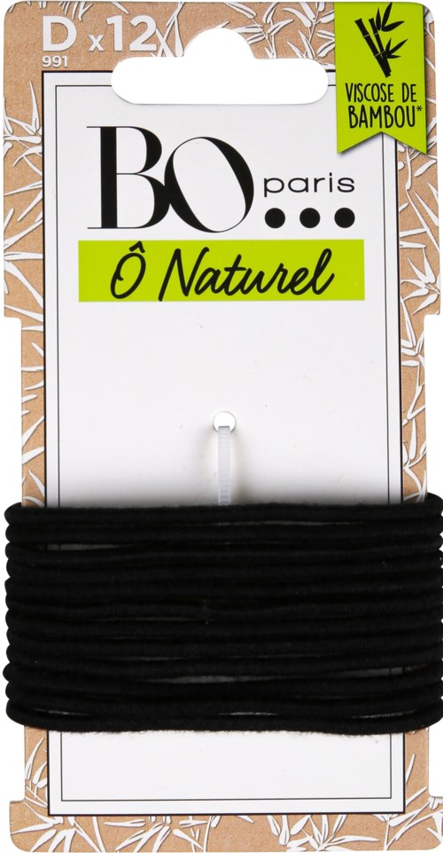 B&O Paris Thin Black Hair Ties 12 pcs