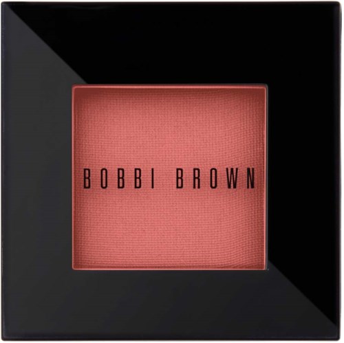 En blush i kvadratformat med 'BOBBI BROWN' skrivet i svart, inuti en svart låda.
