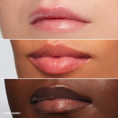 Drie close-up foto's van lippen met verschillende huidtinten en lipkleuren, toont diverse make-up stijlen.