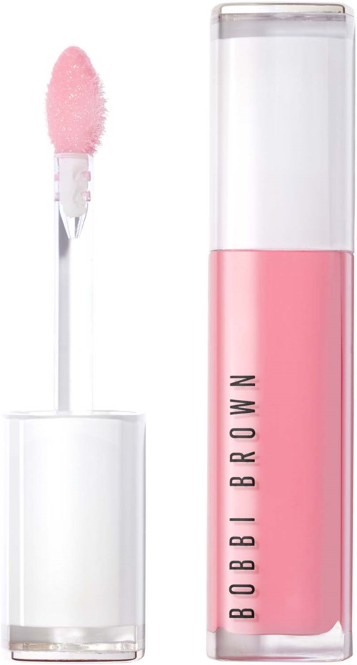 Lippenbalsem met roze kleur in doorzichtige tube en applicator.