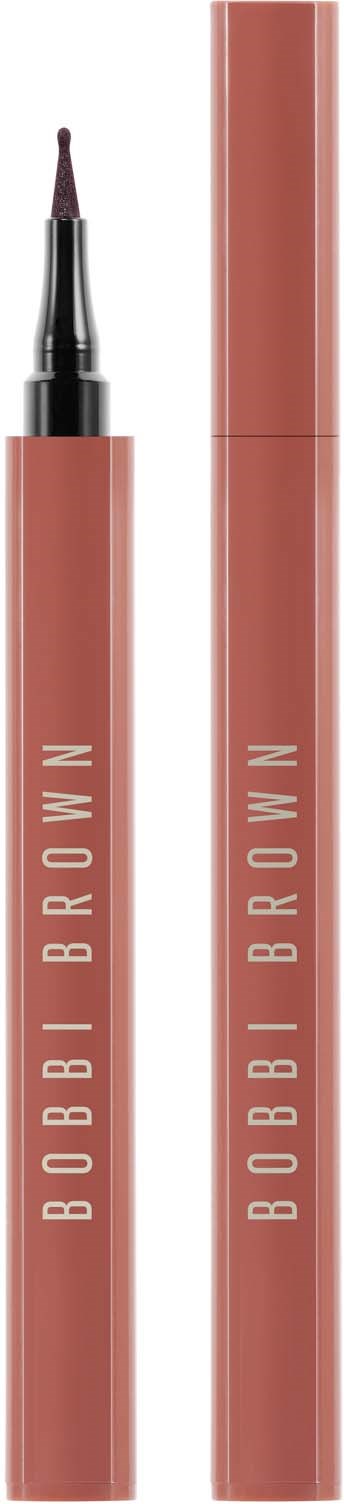En BOBBI BROWN läppennan med avtagit lock, som visar spetsen, i en mjuk rosa nyans med vit text.