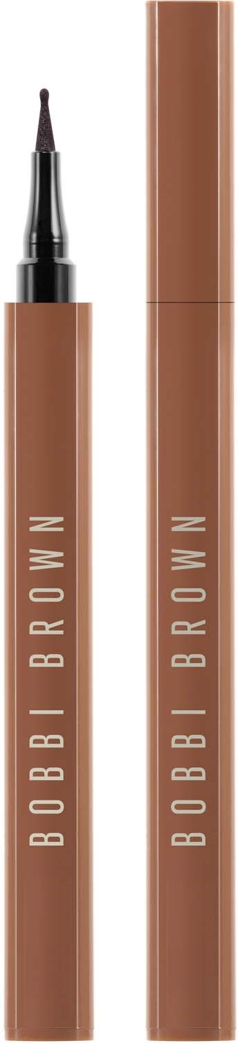 Bobbi Brown läppglansflaska med avtaget lock, visar applikatorn. Brunaktigt förpackning med vitt text.