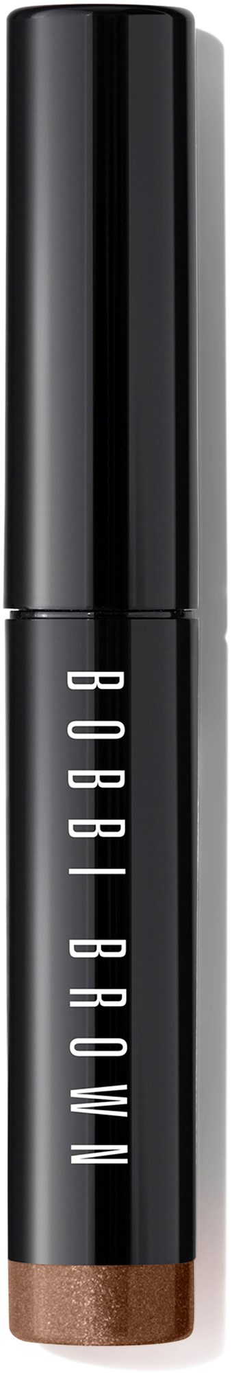 Bobbibrown makeup-stift med svart lock och mörkbrun topp. Varumärkesnamnet är skrivet på sidan.