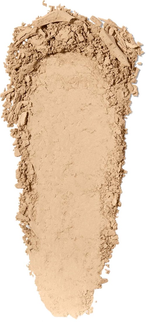 Hellbeige gepresstes Puder verstreut mit glatter, weicher Textur für Make-up oder Hautpflege.
