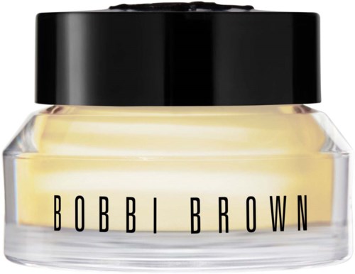 En liten glass med krem, svart lokk og navnet Bobbi Brown skrevet på den.