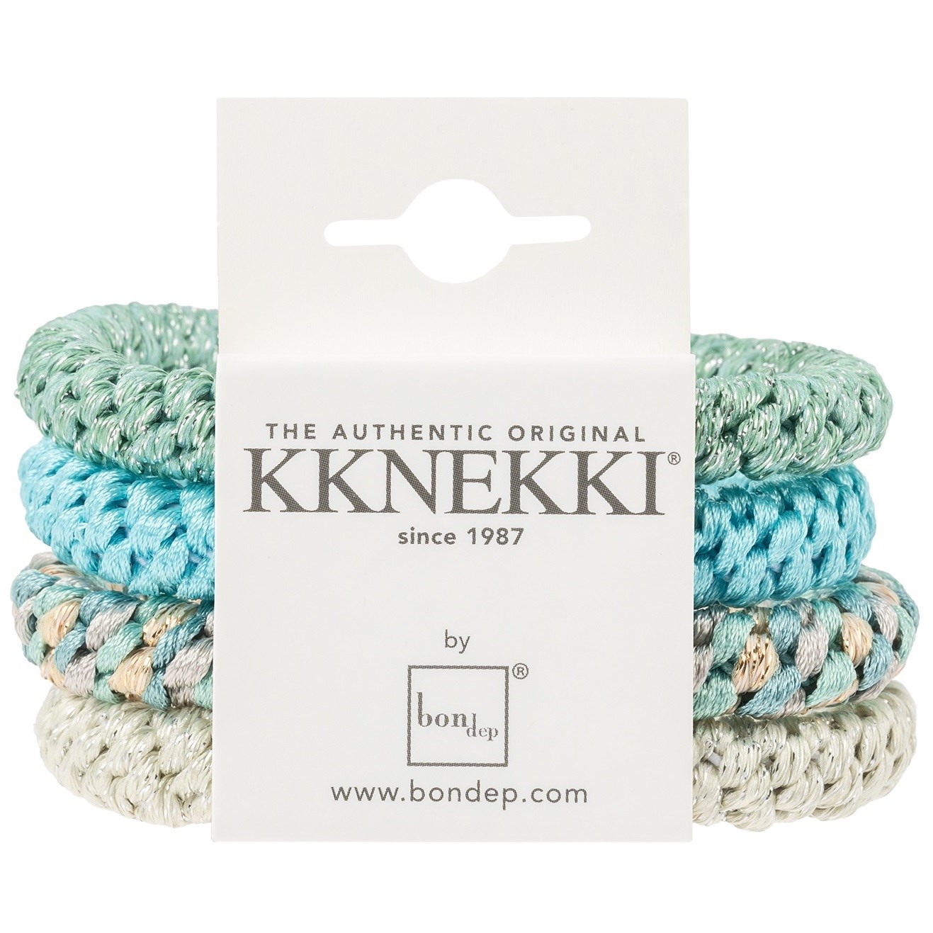 Kknekki Hårelastikker - 4-pak - Blå Glitter