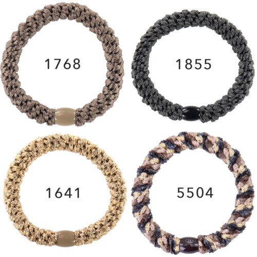 Fyra vävda armband, varje med ett annat årtionde: 1768, 1855, 1641 och 5504.