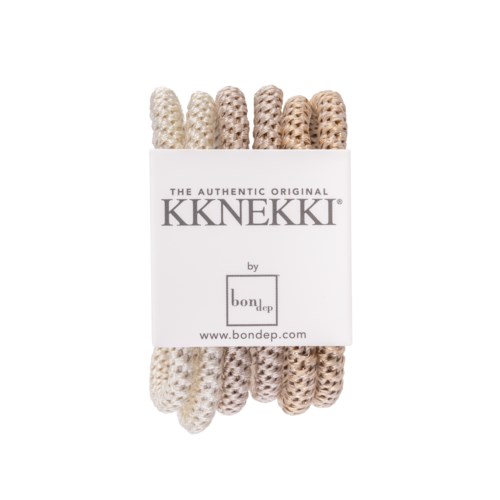 Sex beige, texturerade repbitar i en vit låda med varumärken och webbplats.