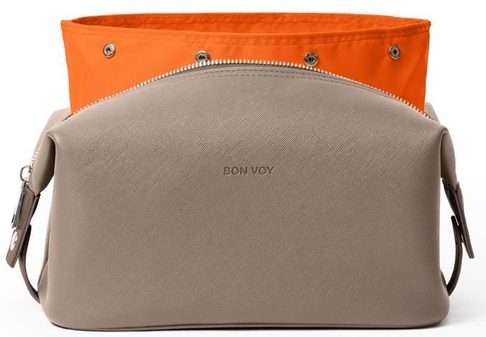 Bon Voy Staycation Cosmetic Bag Small Taupe/orange