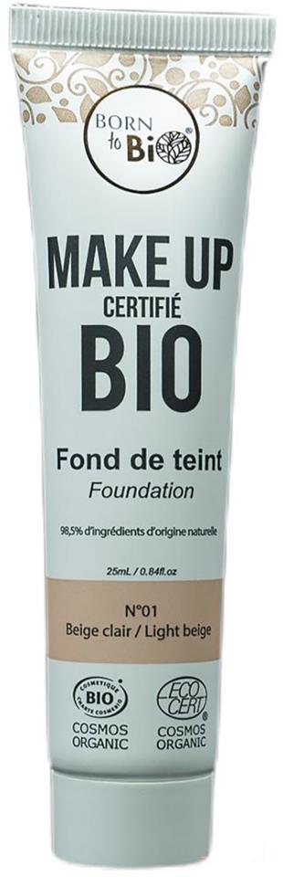 Born to Bio Organic Foundation N°1 Light Beige 25ml
