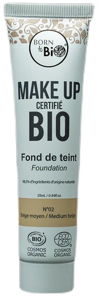 Born to Bio Organic Foundation N°2 Medium Beige 25ml