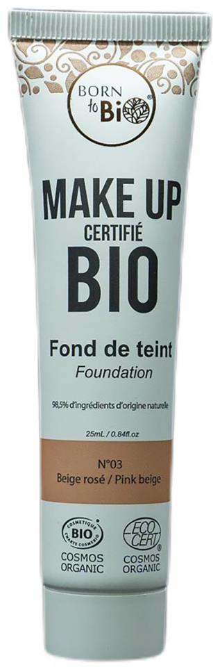 Born to Bio Organic Foundation N°3 Pink Beige 25ml