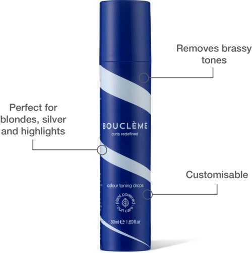 Blå dåse med hvid svirvel, fjerner gultoner, perfekt til blondiner, tilpasningsbar, 30 ml.