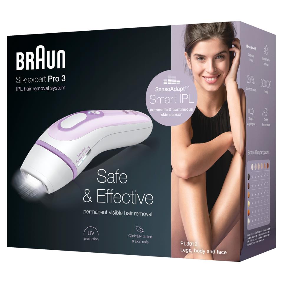 Braun Silk·expert Pro 3 PL3012 Hvid&Lilla