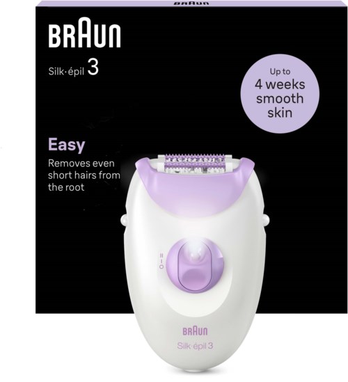 Braun Silk-épil 3 Corded Epilator For Hair Removal Weeks Of Smooth Skin 3-000 Purple