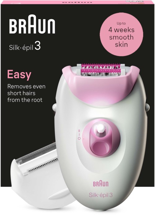 Braun Silk-épil 3 Corded Epilator For Hair Removal Weeks Of Smooth Skin 3-031 Pink