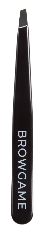 Browgame Cosmetic Signature Tweezer Slanted - Black & White