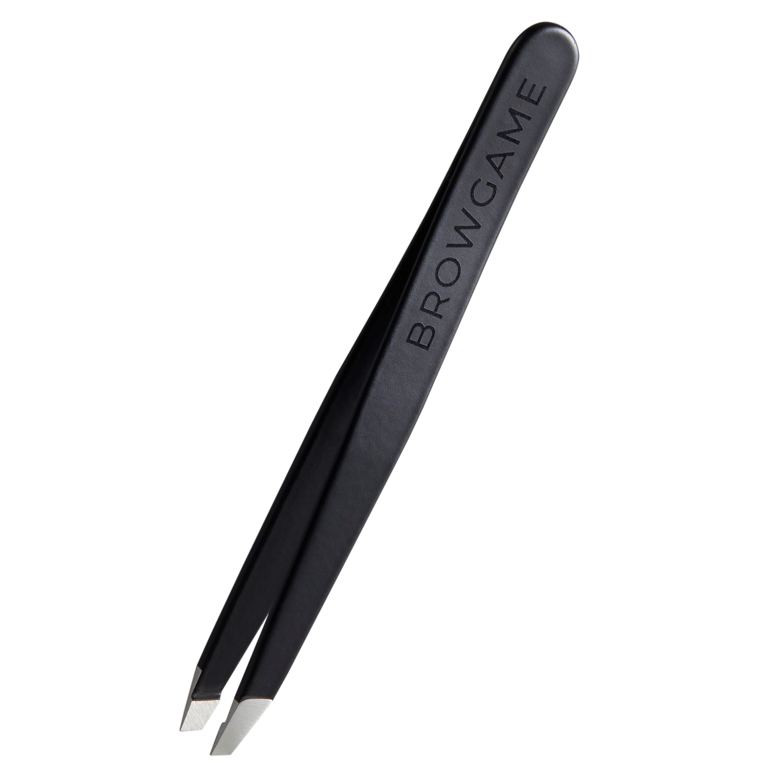 Browgame Cosmetics Signature Tweezer Slanted – Soft Touch Blackout
