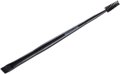 Langer, schwarzer Stab mit einer kleinen Bürste an einem Ende, labeled 'BROWGAM.' Es sieht aus wie ein Make-up-Tool.