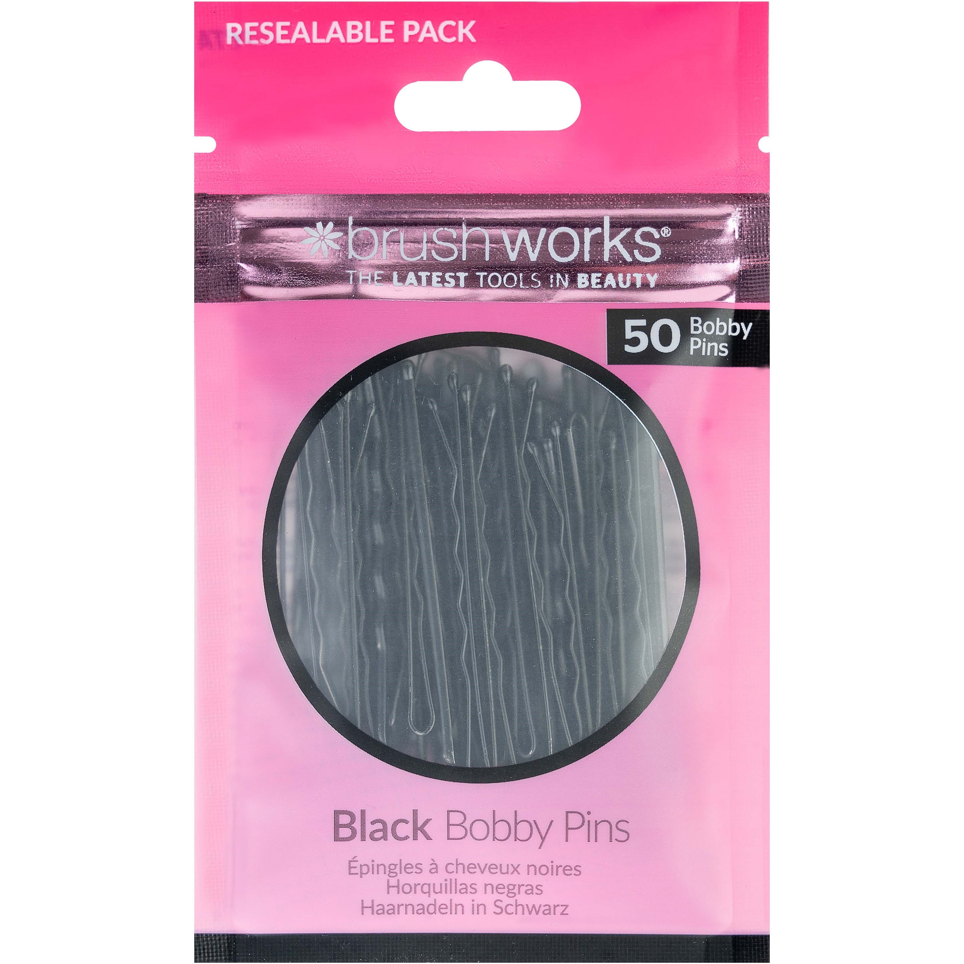 Produktfoto för Brushworks Black Bobby Pins