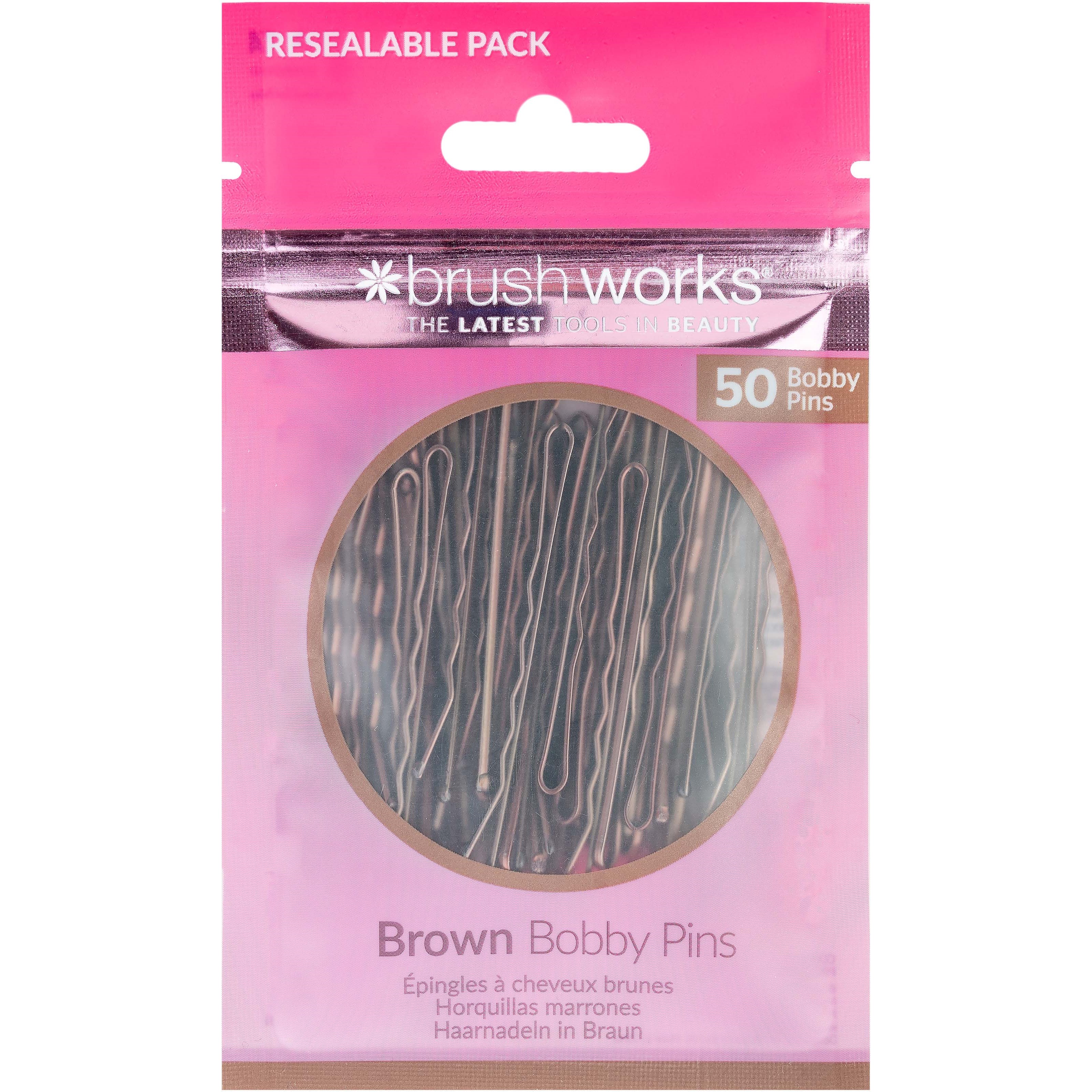 Brushworks Brown Bobby Pins 50 pcs
