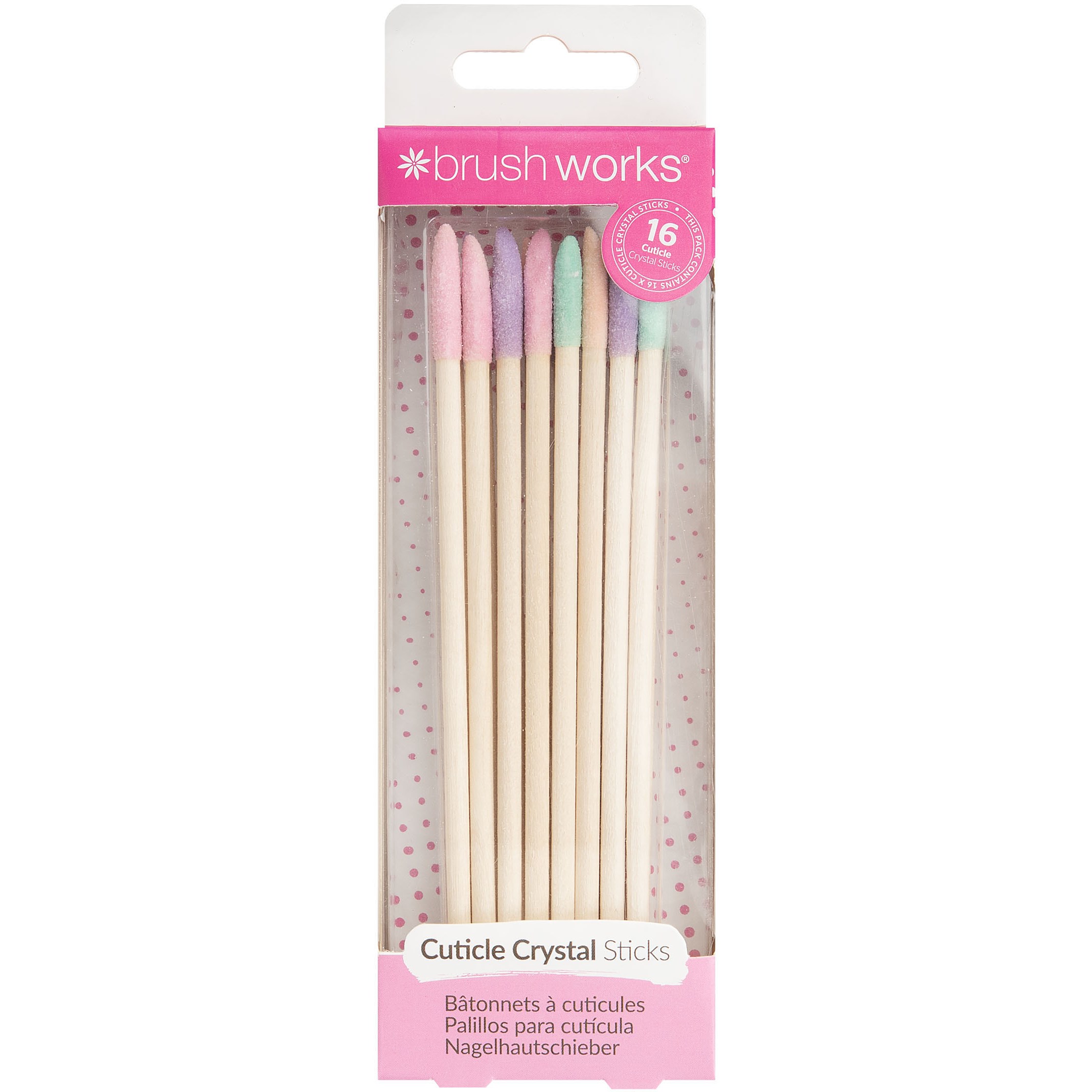 Brushworks Cuticle Crystal Sticks - 16 Pack billede