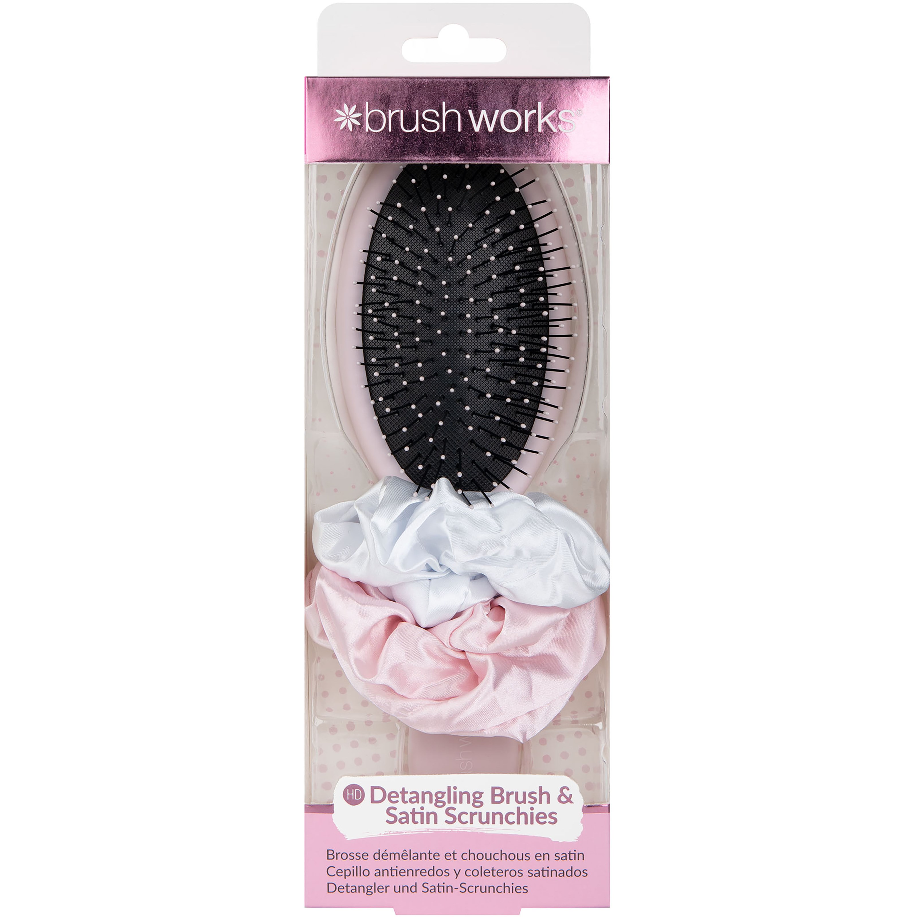 Brushworks Detangling Brush & Satin Scrunchies