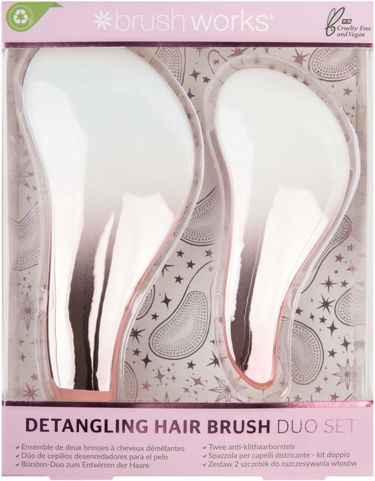 Brushworks Detangling Hair Brush Duo Set 