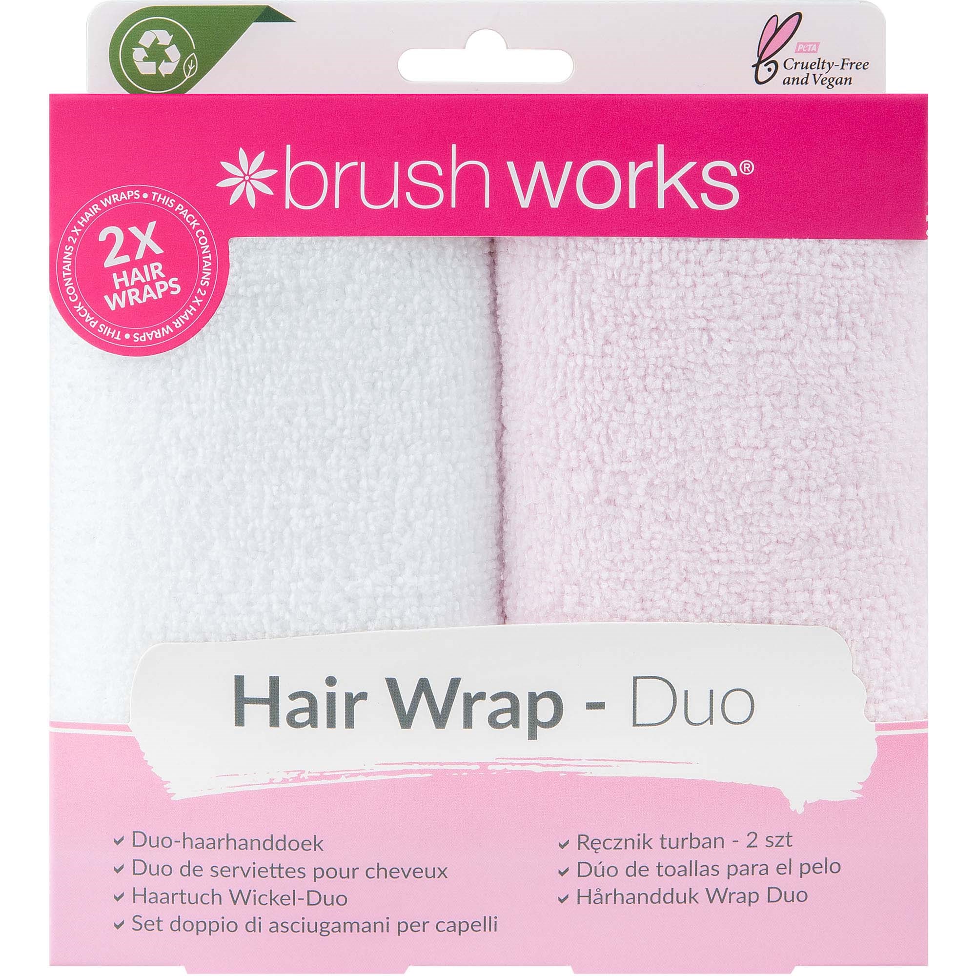 Brushworks Hair Wrap Duo - zestaw ręczników do włosów (obrázok 5)
