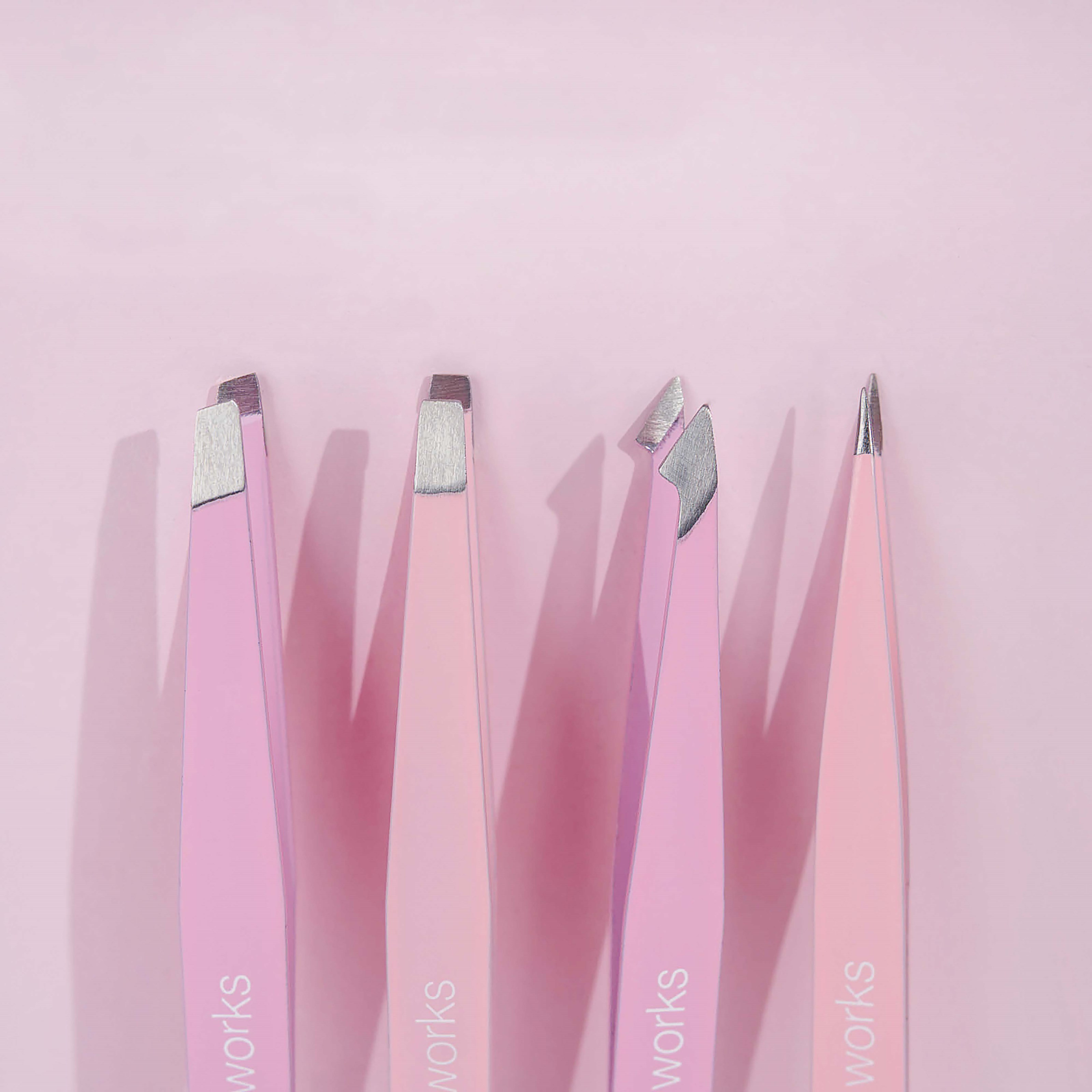 Brushworks HD 4 Piece Combination Tweezer Set - Pink - zestaw pęset do (obrázok 3)