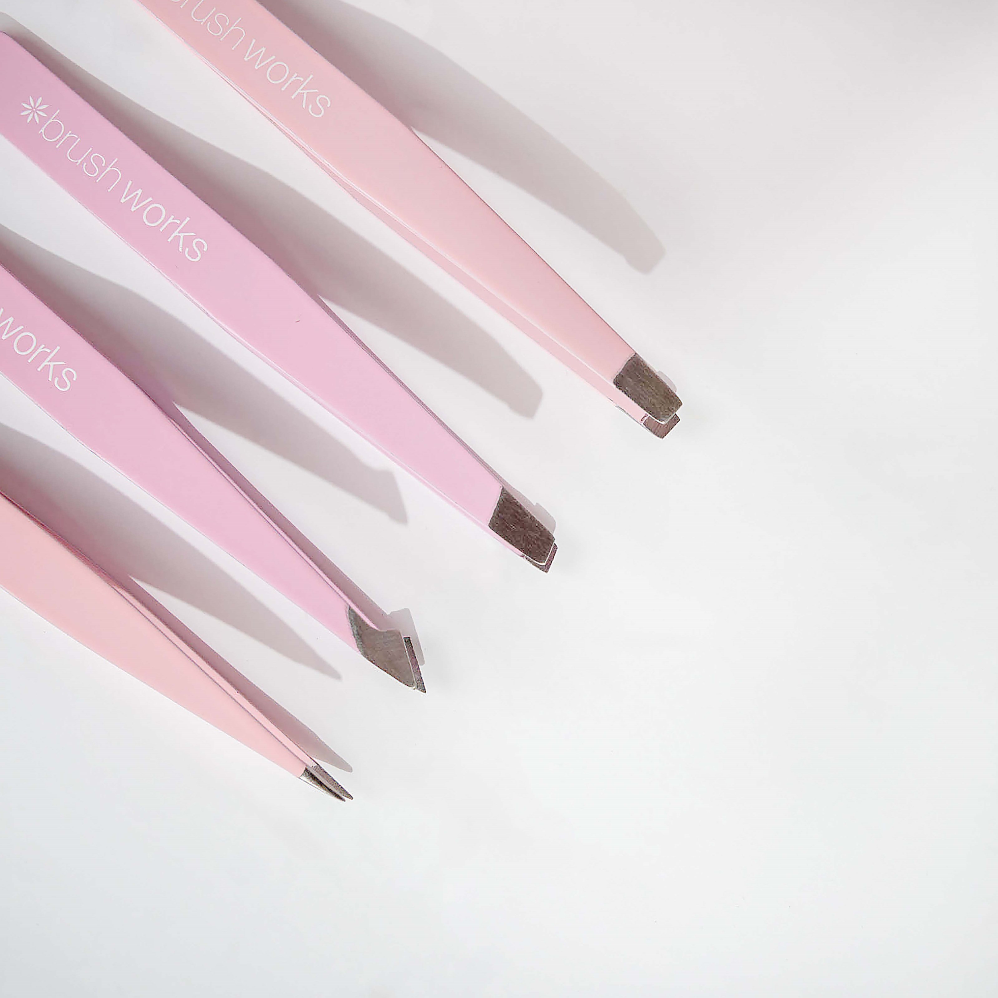 Brushworks HD 4 Piece Combination Tweezer Set - Pink - zestaw pęset do (obrázok 4)
