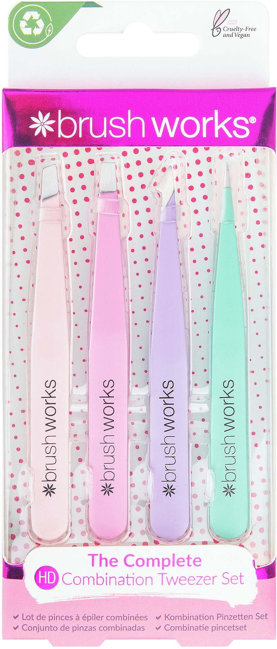 Brushworks HD Combination Tweezer Set Pastels