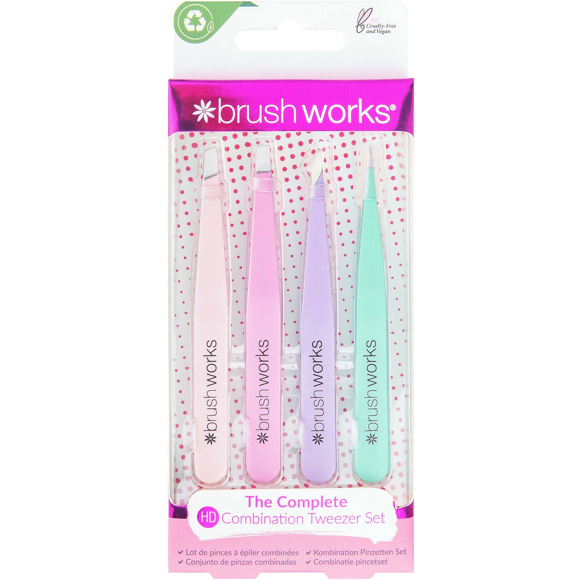 Bilde av Brushworks Hd Combination Tweezer Set Pastels