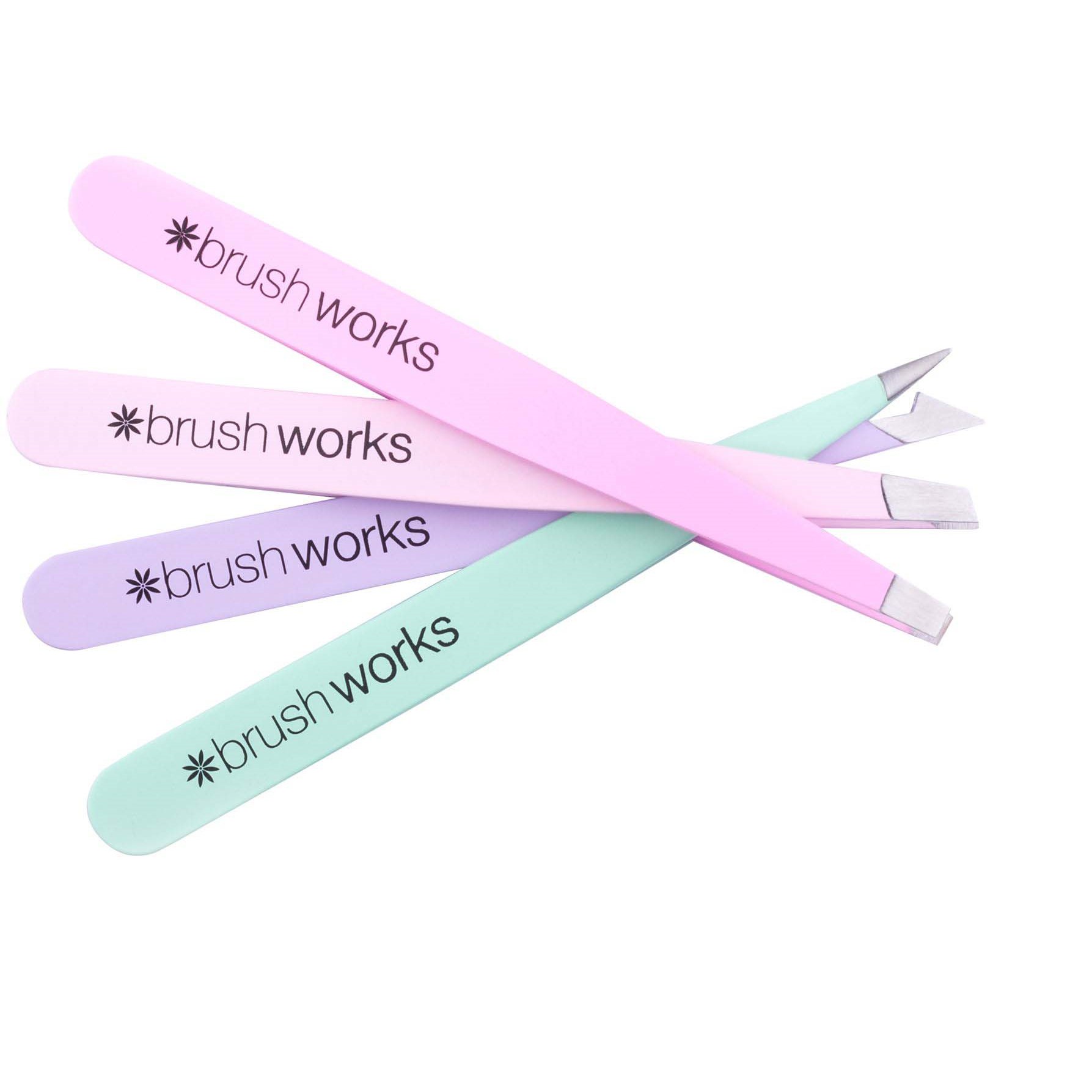 Brushworks HD Combination Tweezer Set Pastels - zestaw pęset do brwi (obrázok 3)